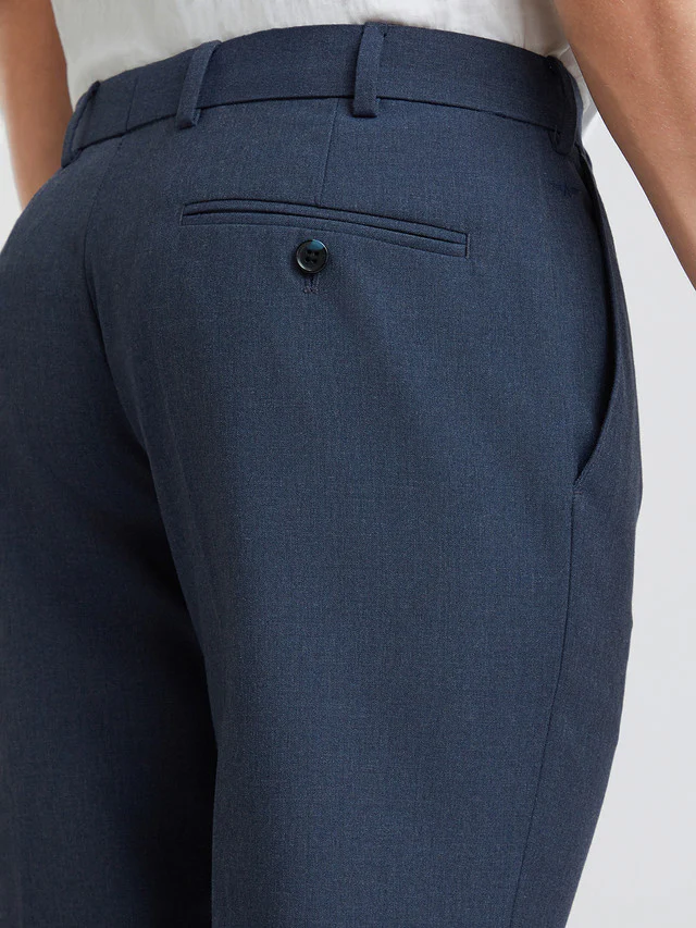 Park Avenue Blue Solid Regular Fit Polyester Blend Trouser - Image 7