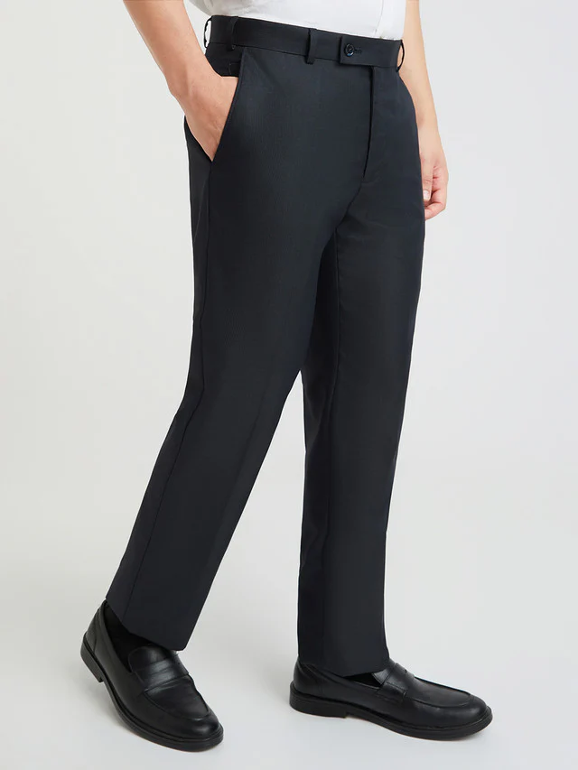 Park Avenue Blue Stripe Regular Fit Polyester Blend Trouser - Image 2
