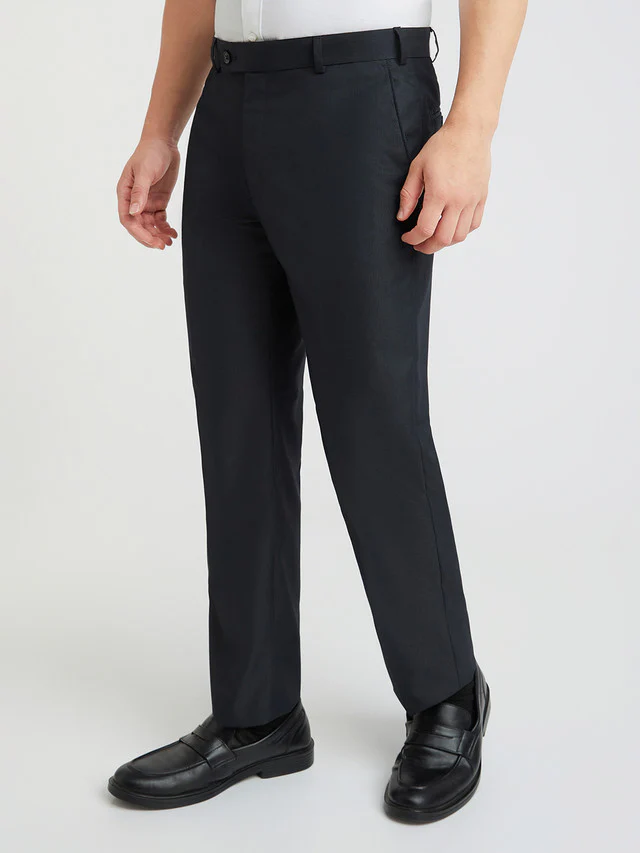Park Avenue Blue Stripe Regular Fit Polyester Blend Trouser - Image 3