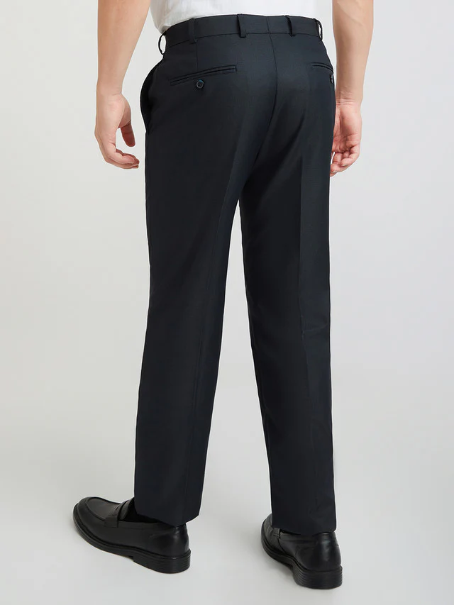Park Avenue Blue Stripe Regular Fit Polyester Blend Trouser - Image 4