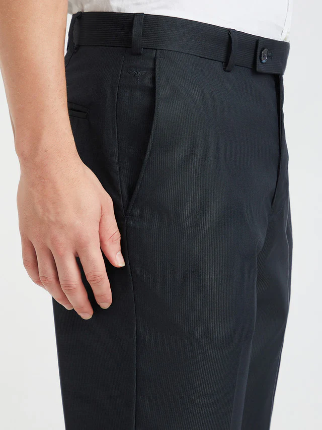 Park Avenue Blue Stripe Regular Fit Polyester Blend Trouser - Image 6