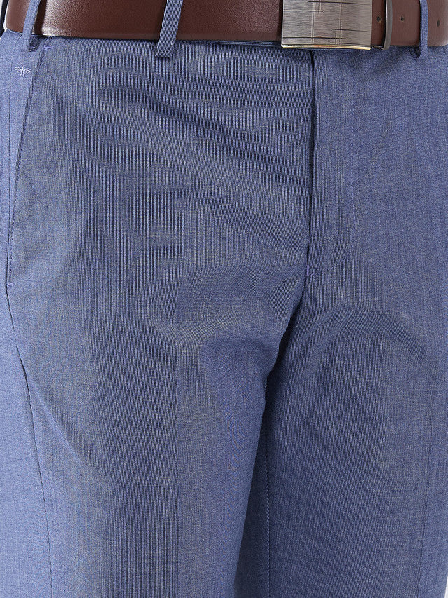 Park Avenue Blue Stripe Regular Fit Polyester Blend Trouser - Image 6