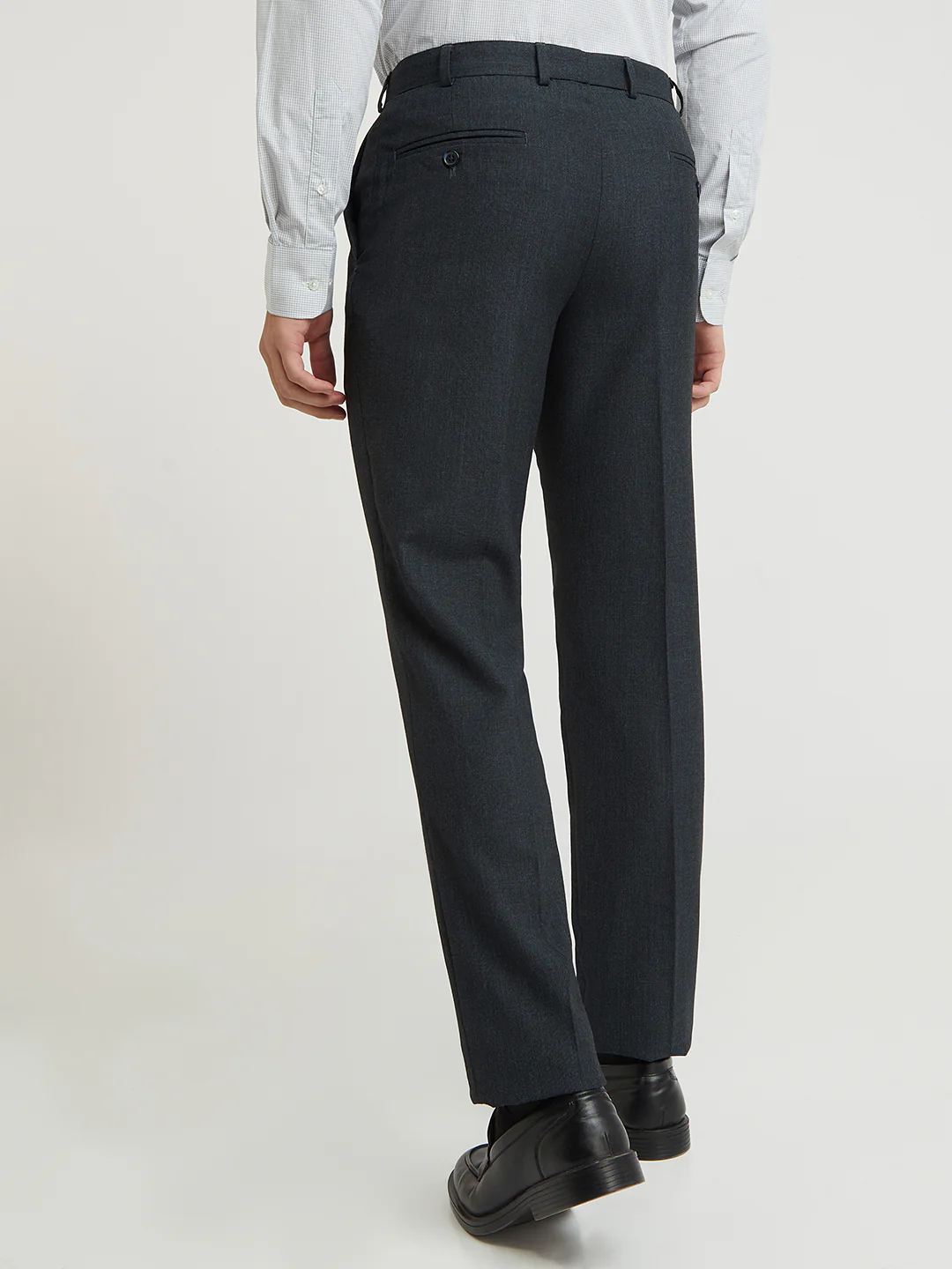 Park Avenue Blue Stripe Regular Fit Polyester Blend Trouser - Image 4