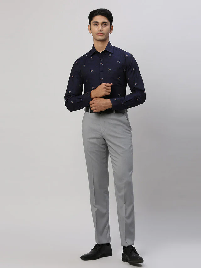 Park Avenue Blue Structure Luxus Fit Cotton Formal Shirt - Image 5