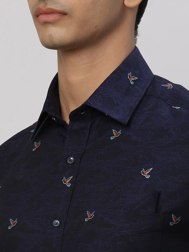 Park Avenue Blue Structure Luxus Fit Cotton Formal Shirt - Image 6