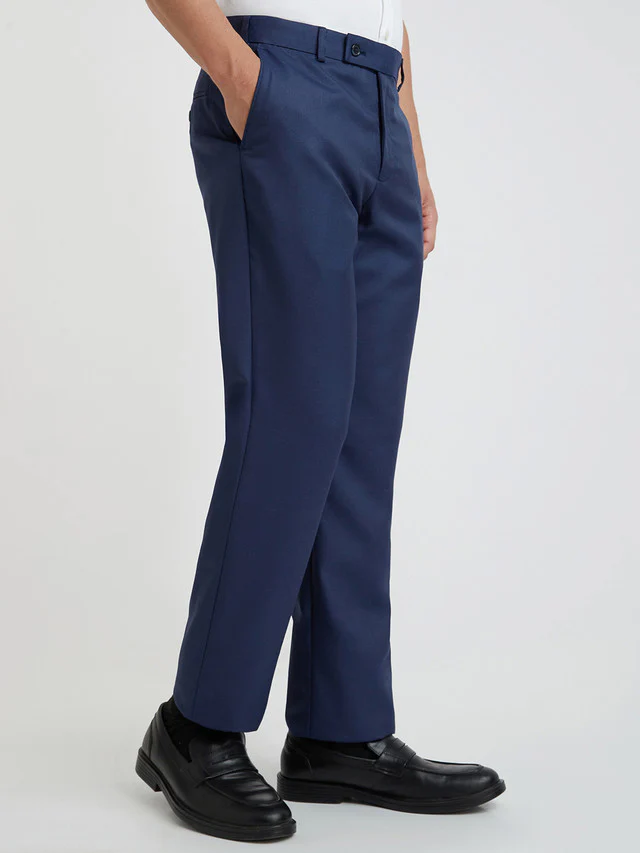 Park Avenue Blue Structure Regular Fit Polyester Blend Trouser - Image 2