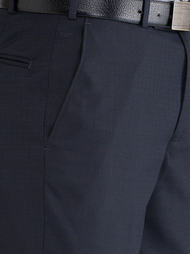 Park Avenue Blue Structure Regular Fit Polyester Blend Trouser - Image 6