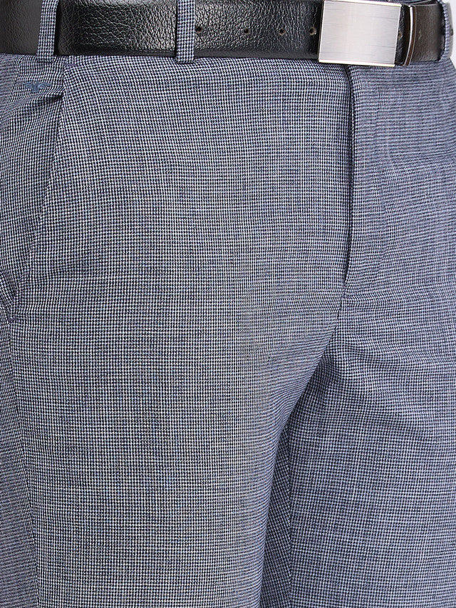 Park Avenue Blue Structure Regular Fit Polyester Blend Trouser - Image 6