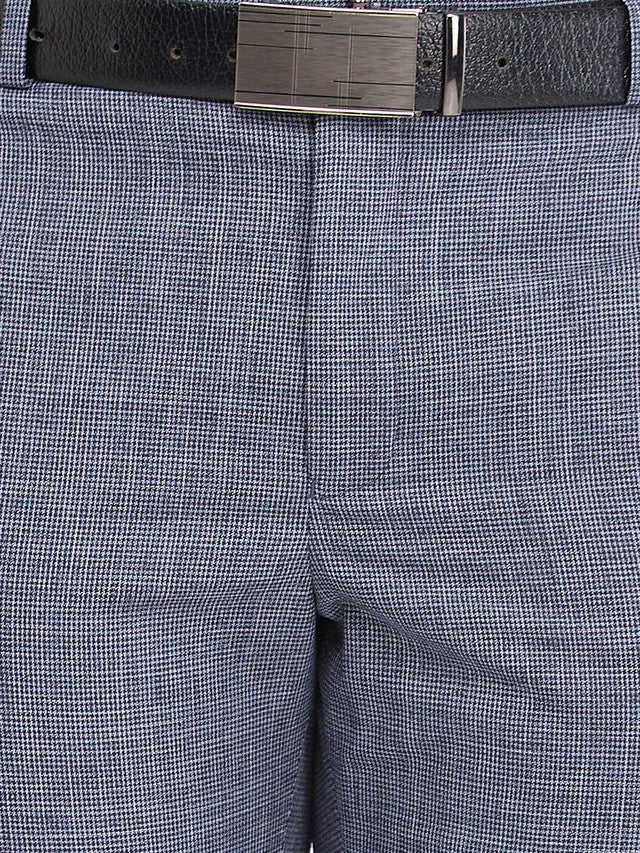 Park Avenue Blue Structure Regular Fit Polyester Blend Trouser - Image 7