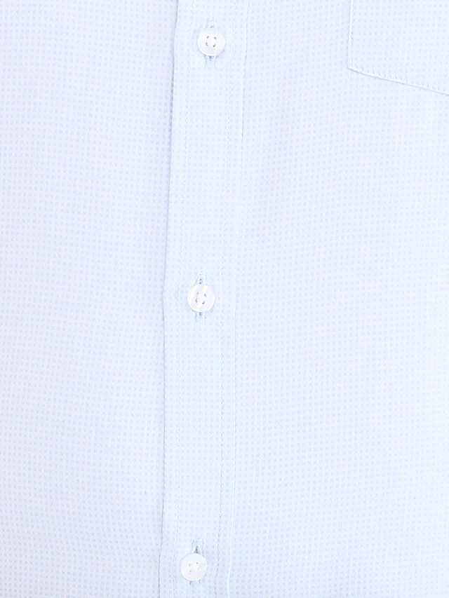 Park Avenue Blue Structure Slim Fit Cotton Blend Formal Shirt - Image 7