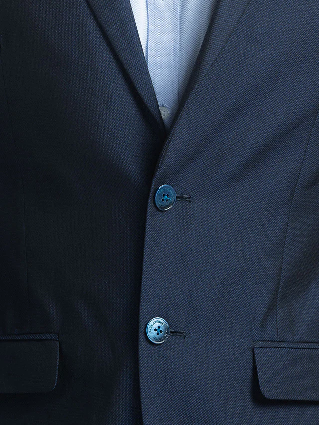 Park Avenue Blue Structure Super Slim Fit Polyester Blend Suit - Image 7