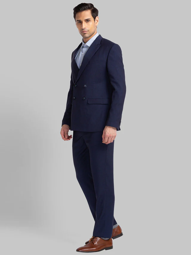 Park Avenue Blue Super Slim Fit Terylene Blend Suit - Image 3