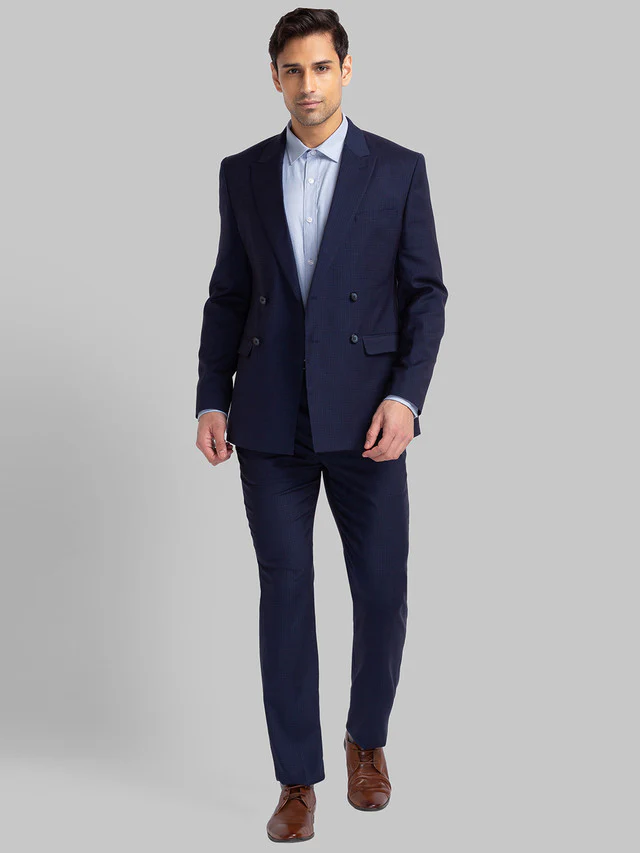 Park Avenue Blue Super Slim Fit Terylene Blend Suit - Image 5