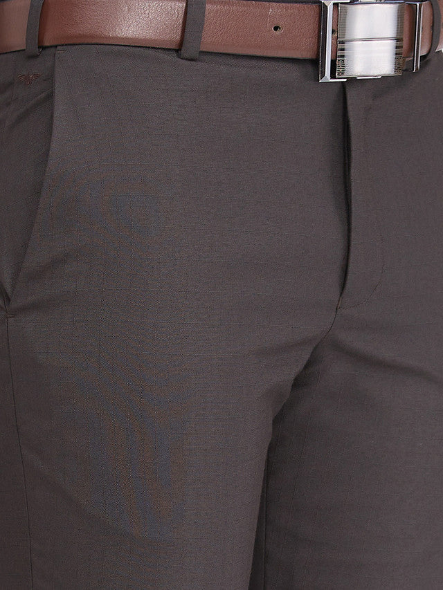 Park Avenue Brown Checks Regular Fit Polyester Blend Trouser - Image 6