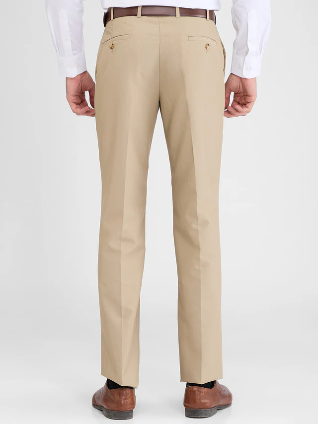 Park Avenue Brown Solid Regular Fit Polyester Blend Trouser - Image 4