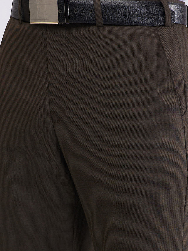 Park Avenue Brown Solid Regular Fit Polyester Blend Trouser - Image 6