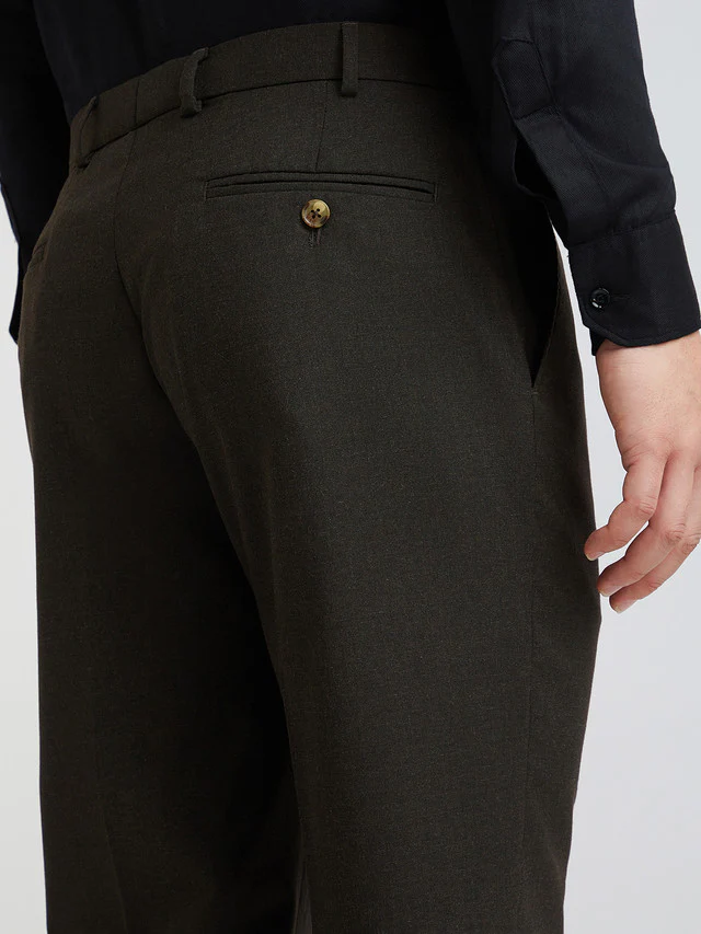 Park Avenue Brown Solid Regular Fit Polyester Blend Trouser - Image 7