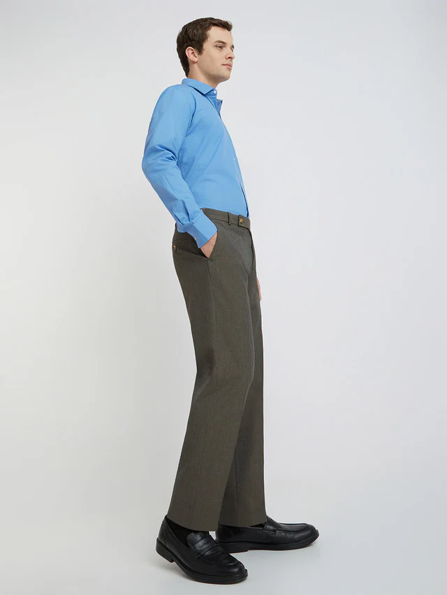 Park Avenue Brown Solid Regular Fit Polyester Blend Trouser - Image 5