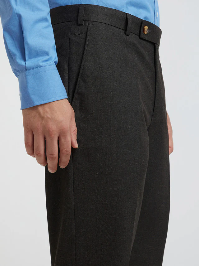 Park Avenue Brown Stripe Regular Fit Polyester Blend Trouser - Image 7