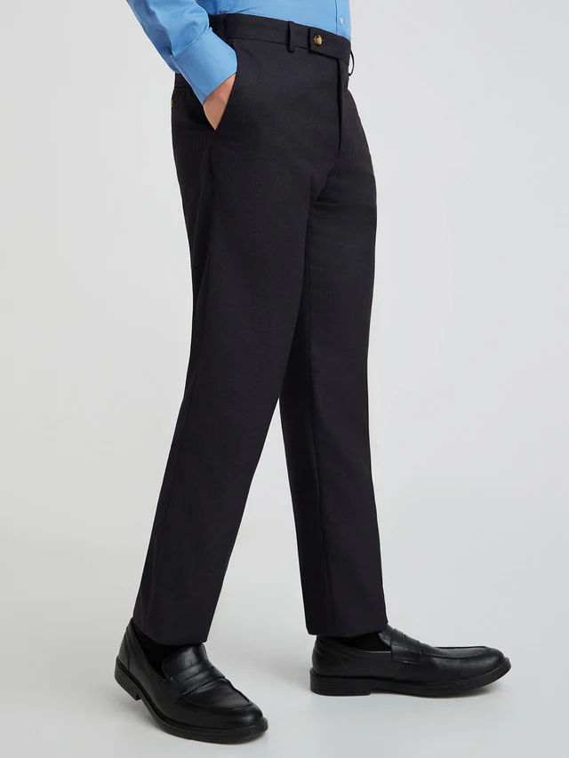 Park Avenue Brown Stripe Regular Fit Polyester Blend Trouser - Image 2