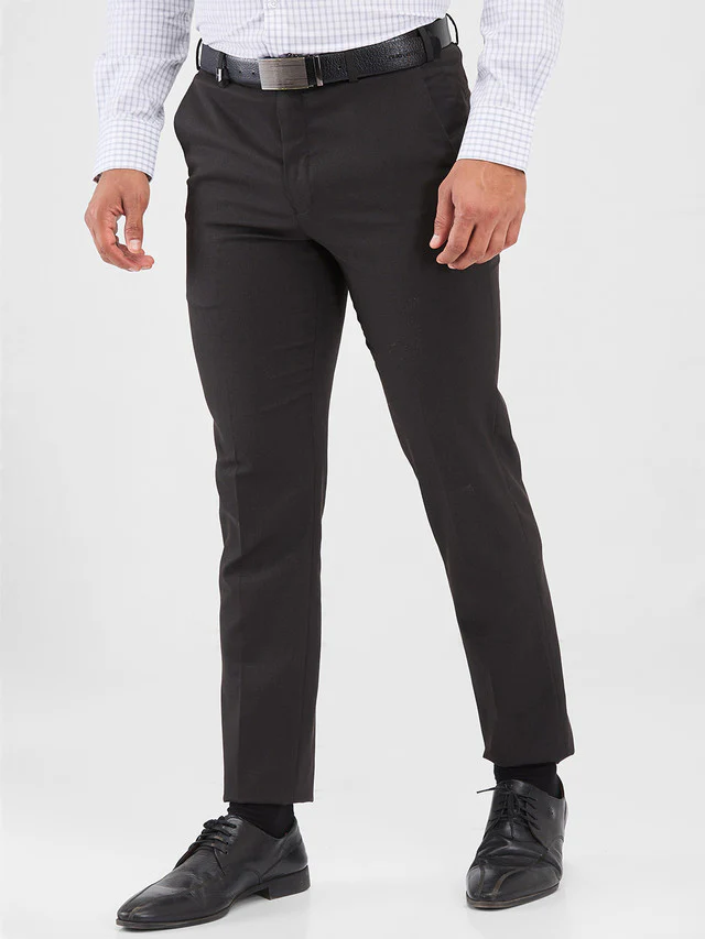 Park Avenue Brown Structure Neo Fit Polyester Blend Trouser - Image 3
