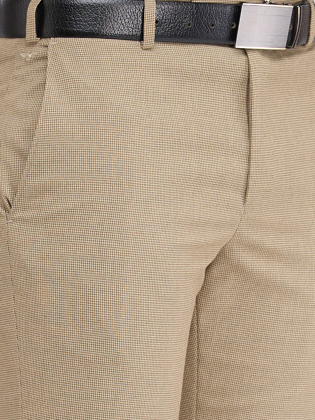 Park Avenue Brown Structure Regular Fit Polyester Blend Trouser - Image 6