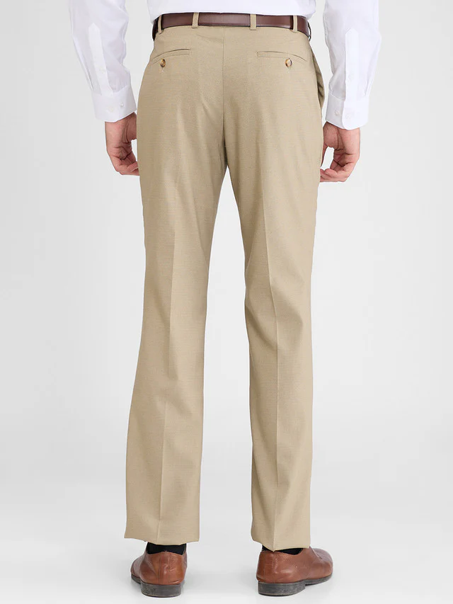 Park Avenue Brown Structure Regular Fit Polyester Blend Trouser - Image 4