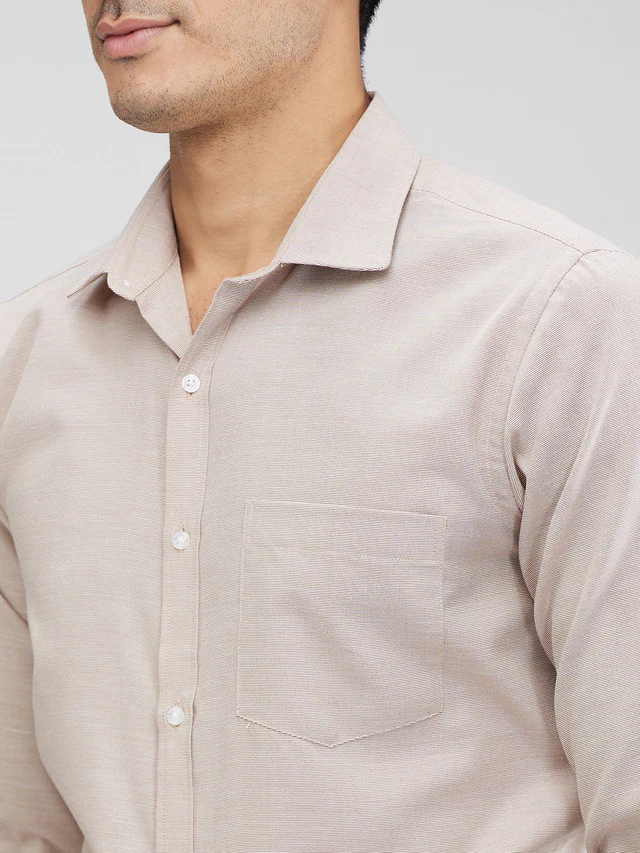 Park Avenue Men Brown Slim Fit Structure Formal Shirt - Image 6