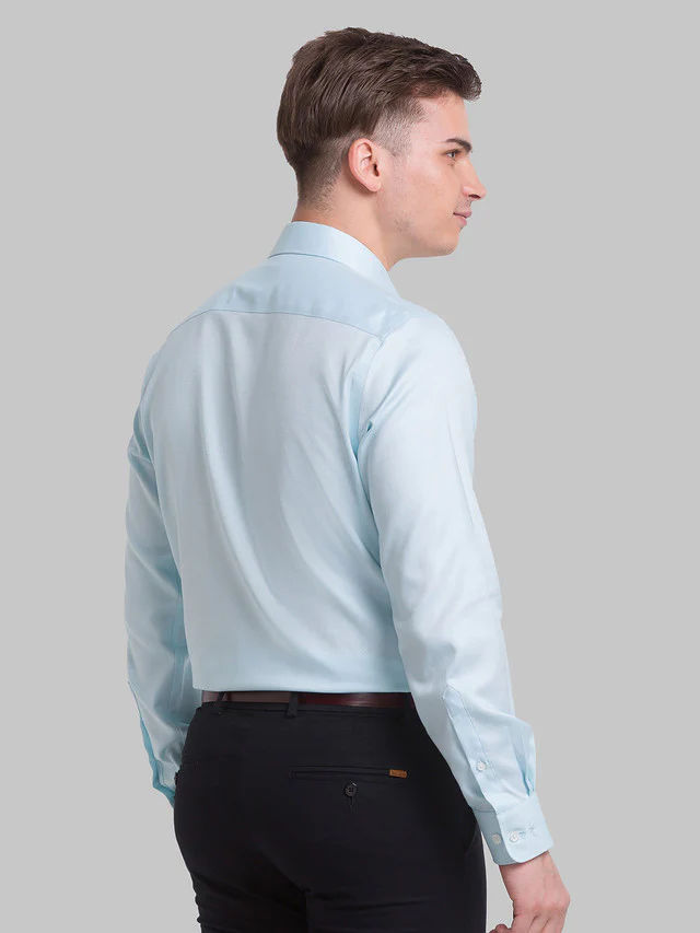 Park Avenue Green Structure Regular Fit Cotton Formal Shirt - Image 4