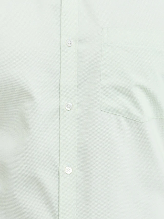 Park Avenue Green Structure Slim Fit Full Sleeve Cotton Blend Shirt - Image 6