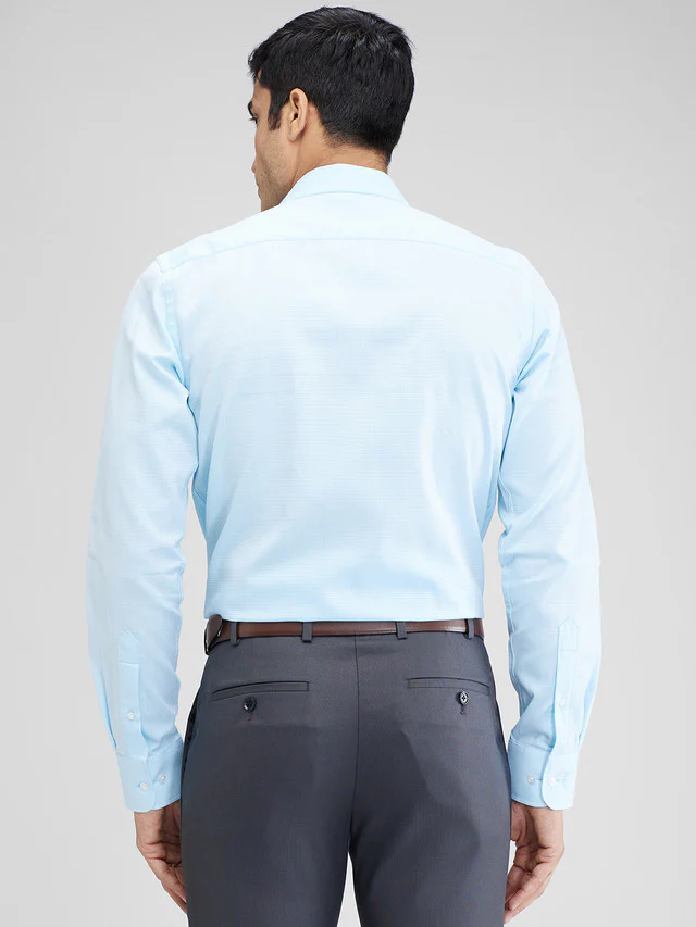 Park Avenue Green Structure Slim Fit Full Sleeve Cotton Shirt - Image 4
