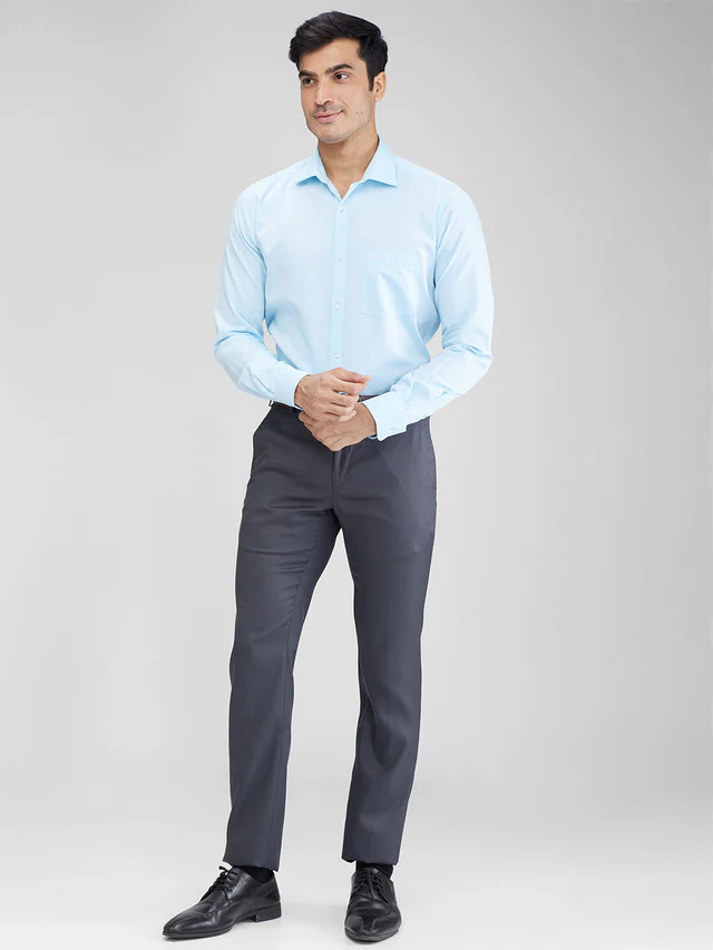 Park Avenue Green Structure Slim Fit Full Sleeve Cotton Shirt - Image 5