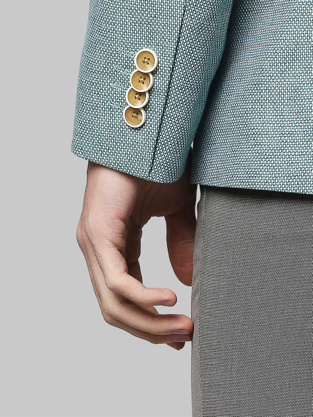 Park Avenue Green Structure Super Slim Fit Linen Blend Blazer - Image 7