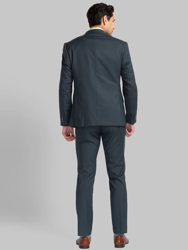 Park Avenue Green Structure Super Slim Fit Polyester Blend Suit - Image 5