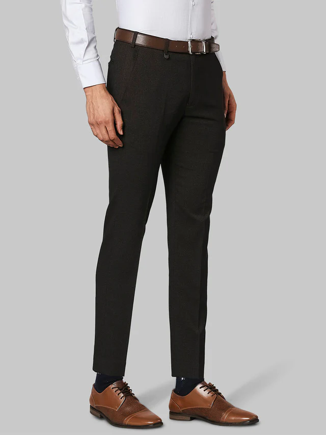 Park Avenue Grey Checks Neo Fit Terylene Blend Trouser - Image 2