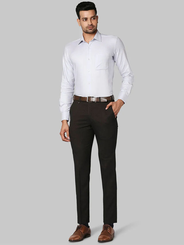 Park Avenue Grey Checks Neo Fit Terylene Blend Trouser - Image 5