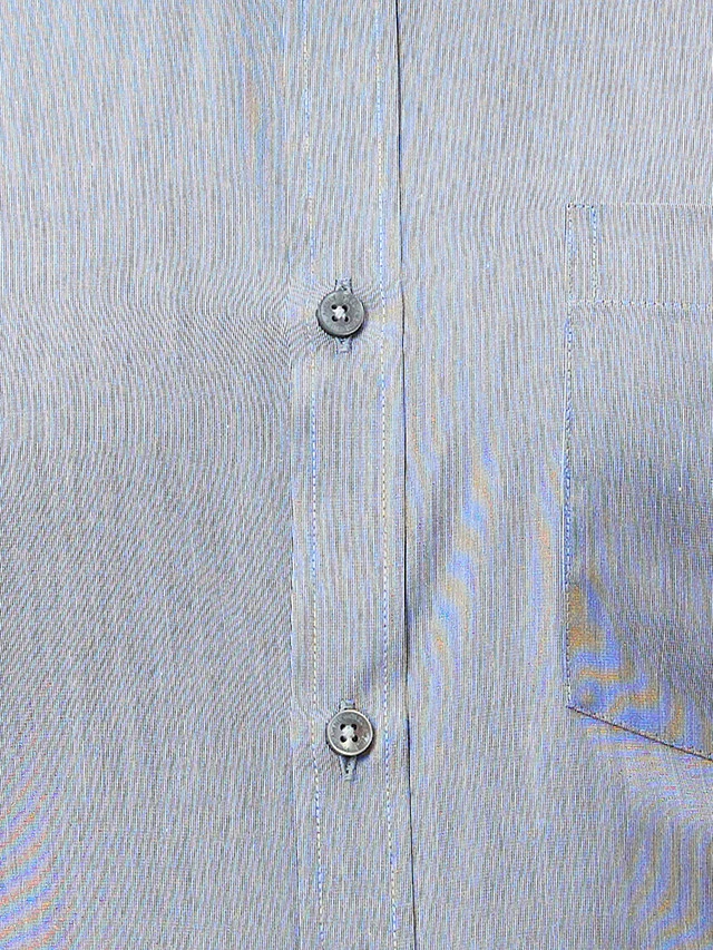 Park Avenue Grey Fil-A-Fil Slim Fit Polyester Blend Formal Shirt - Image 7