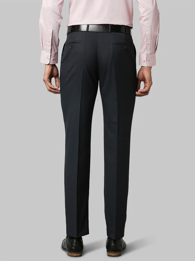 Park Avenue Grey Melange Smart Fit Polyester Blend Trouser - Image 4