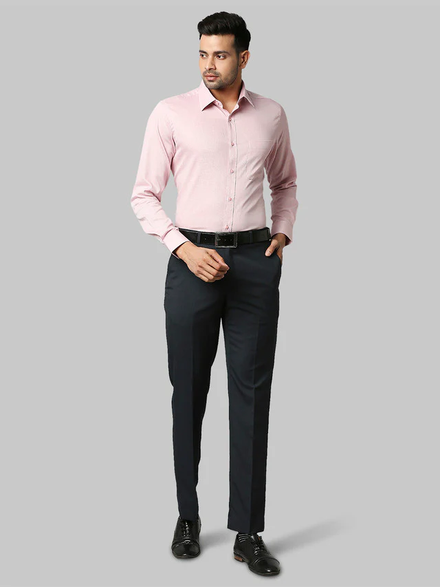Park Avenue Grey Melange Smart Fit Polyester Blend Trouser - Image 5