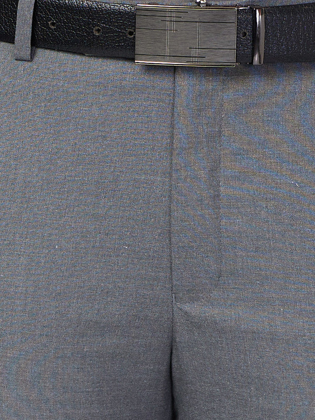 Park Avenue Grey Plain Super Slim Fit Polyester Blend Trouser - Image 7