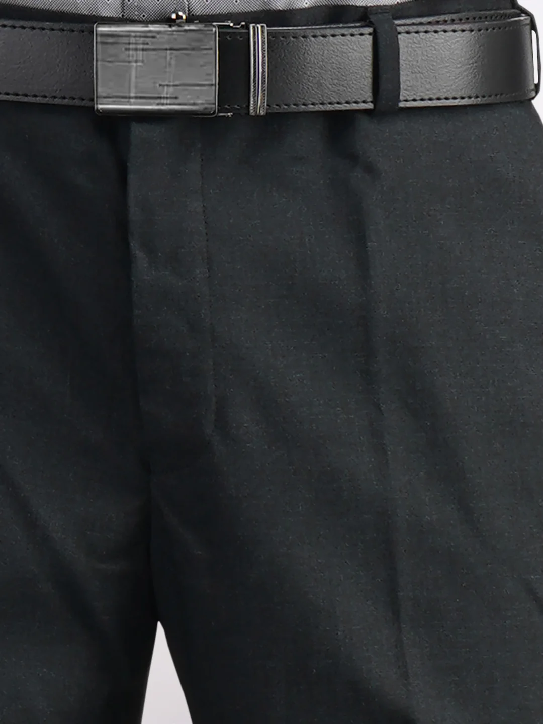 Park Avenue Grey Solid Regular Fit Polyester Blend Trouser - Image 5
