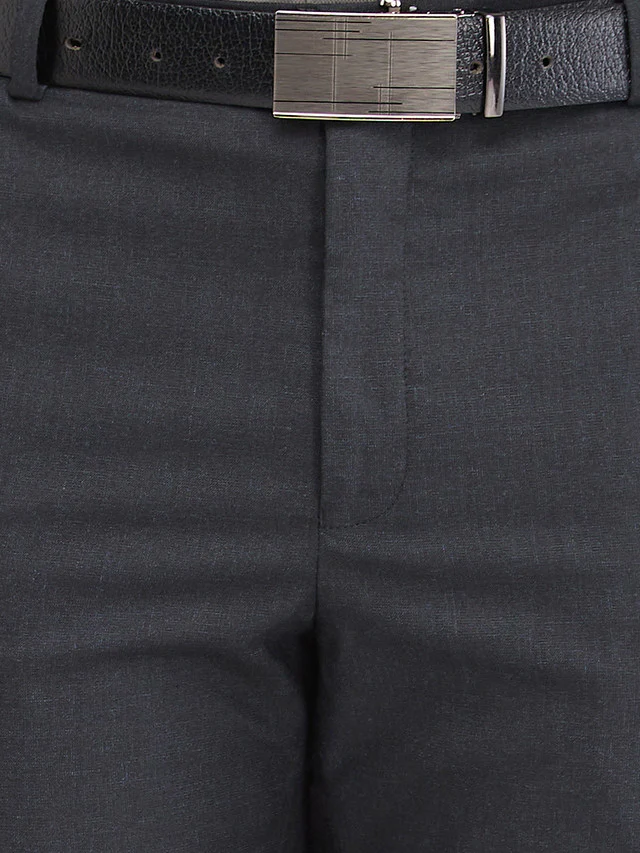 Park Avenue Grey Solid Regular Fit Polyester Blend Trouser - Image 7