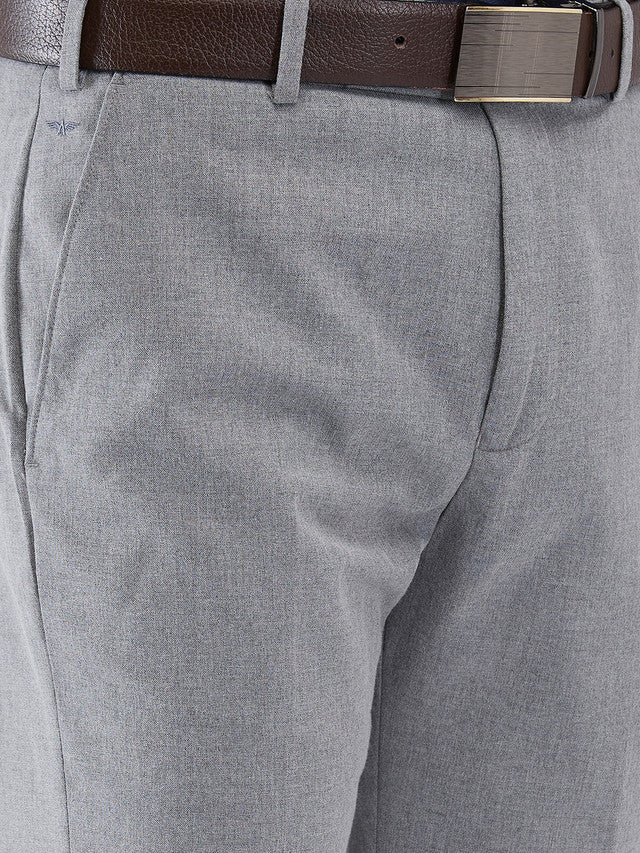 Park Avenue Grey Solid Regular Fit Polyester Blend Trouser - Image 6