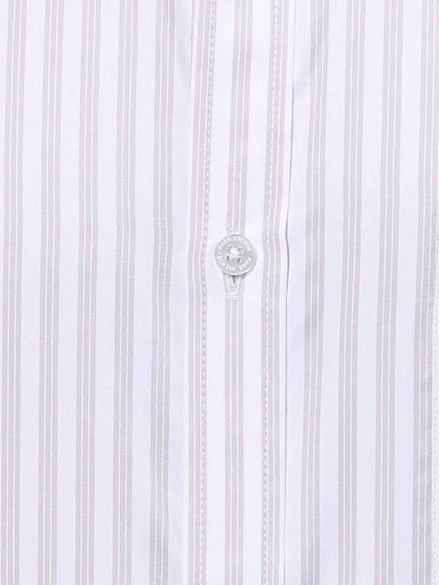 Park Avenue Grey Stripe Slim Fit Cotton Blend Formal Shirt - Image 7