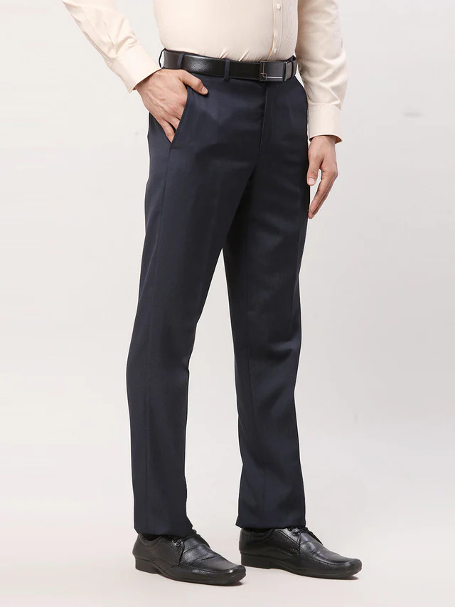 Park Avenue Grey Structure Luxus Fit Polyester Blend Trouser - Image 2