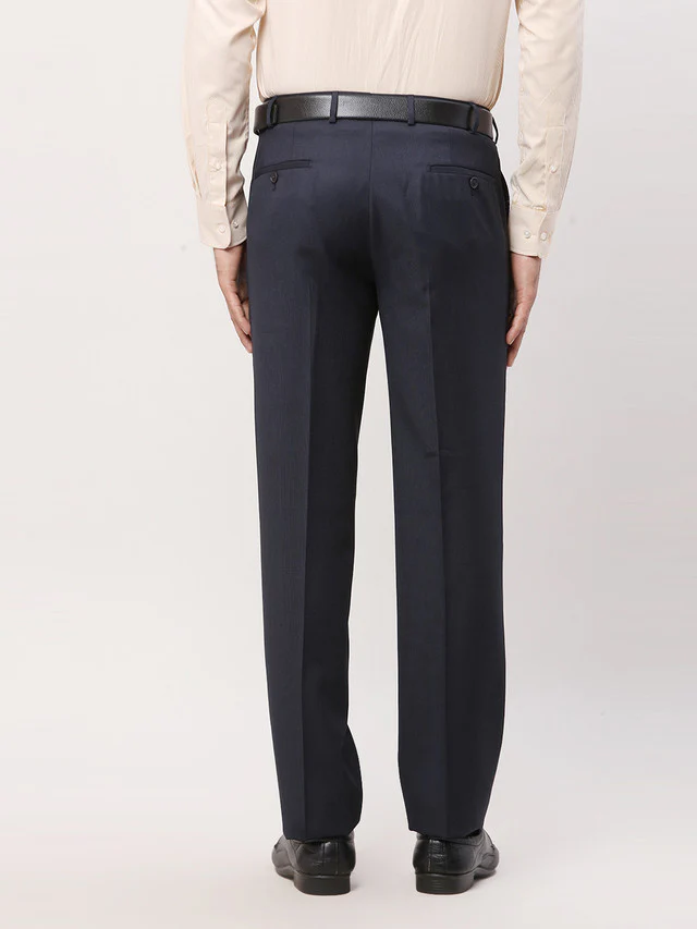 Park Avenue Grey Structure Luxus Fit Polyester Blend Trouser - Image 4