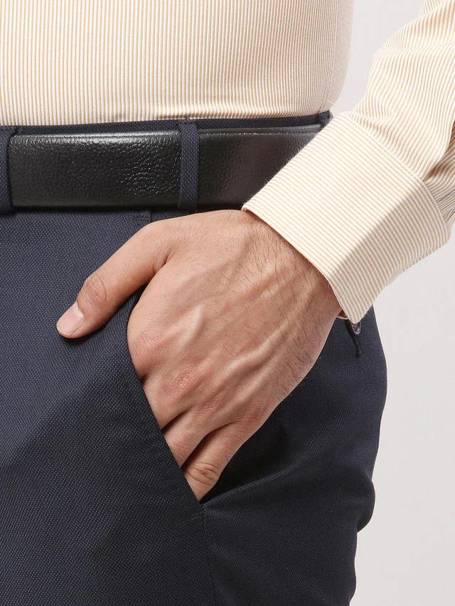 Park Avenue Grey Structure Luxus Fit Polyester Blend Trouser - Image 6