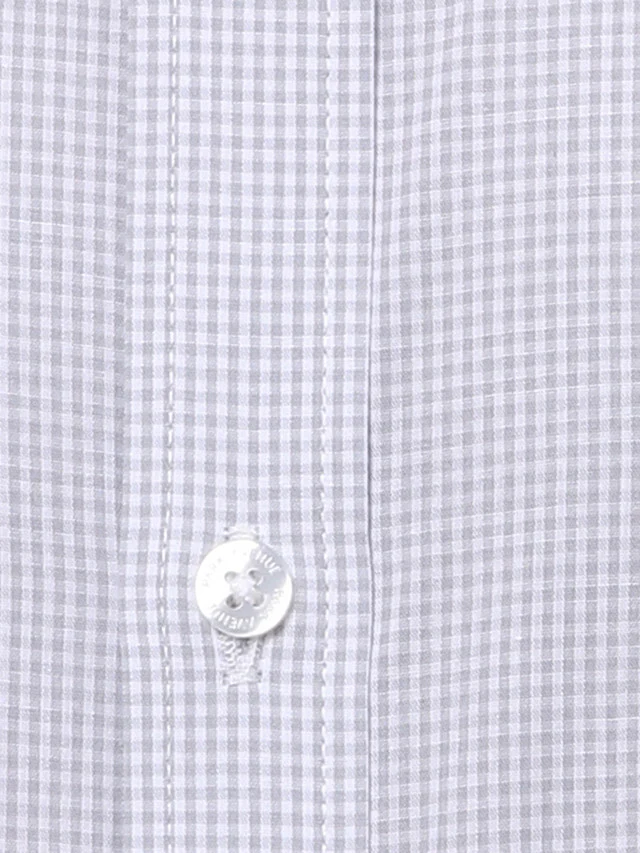 Park Avenue Grey Structure Slim Fit Cotton Formal Shirt - Image 7