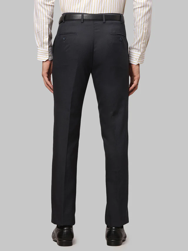 Park Avenue Grey Structure Super Slim Fit Polyester Blend Trouser - Image 4