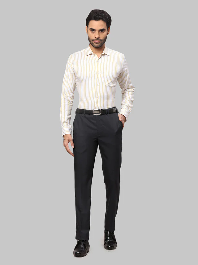 Park Avenue Grey Structure Super Slim Fit Polyester Blend Trouser - Image 5